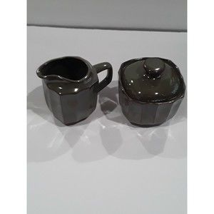 Vintage Sango Sugar And Creamer Set "Society Avocado 4701" Rare